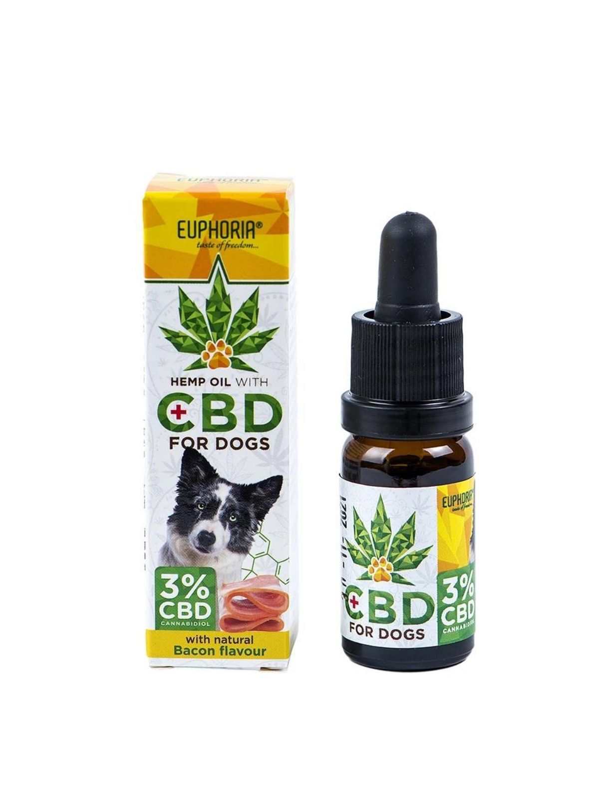 EUPHORIA 3% CBD olej pre psov, 300mg, 10ml - príchuť slanina