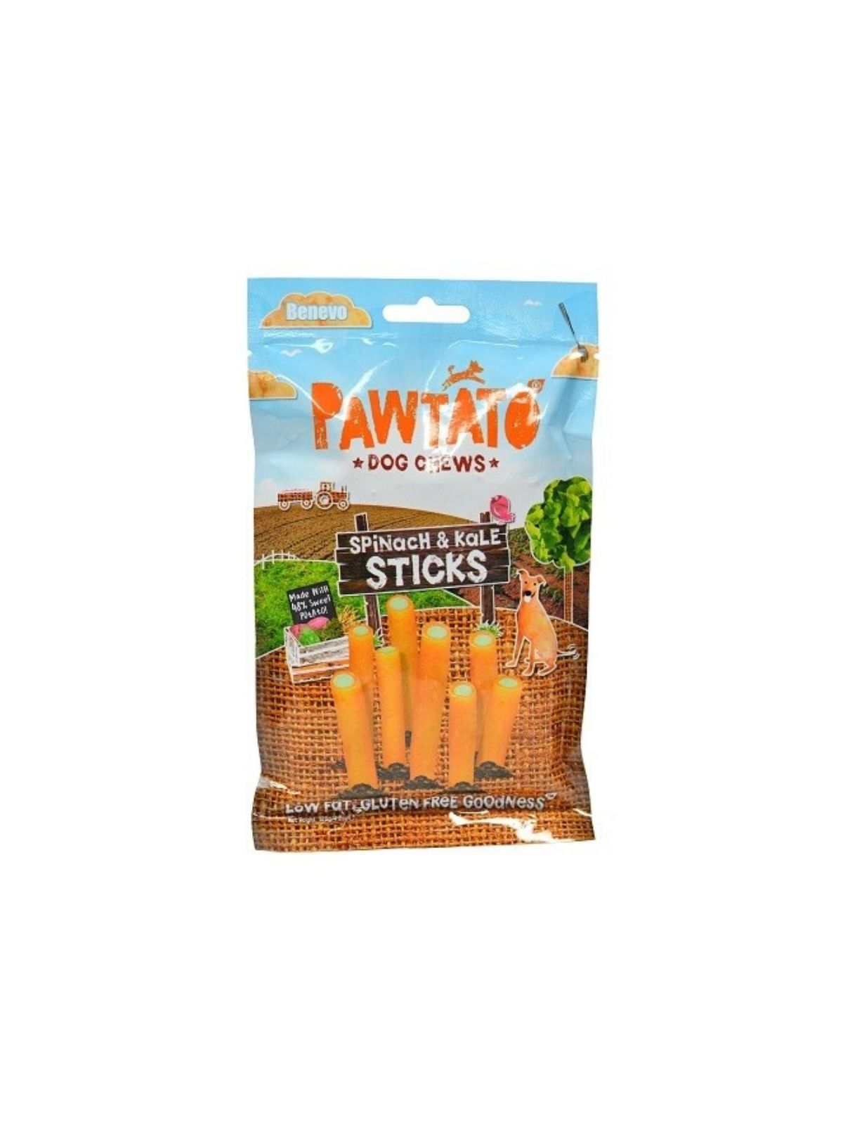 BENEVO odmena Pawtato Sticks Spinach & Kale 120 g