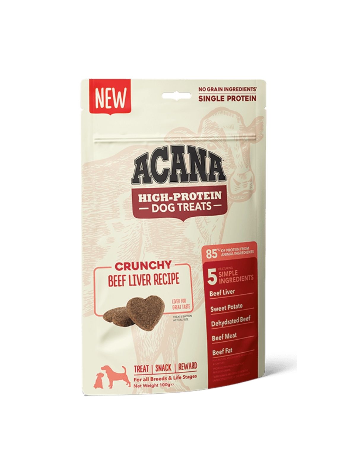 ACANA High-Protein Biscuits, Crunchy Beef Liver 100 g