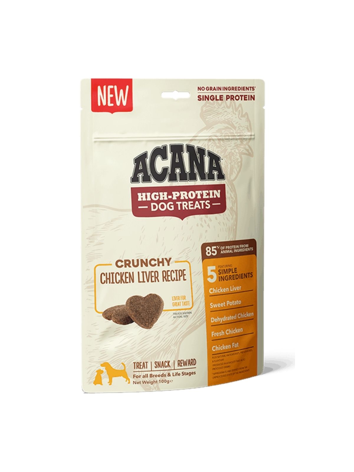 ACANA High-Protein Biscuits, Crunchy Chicken Liver 100 g