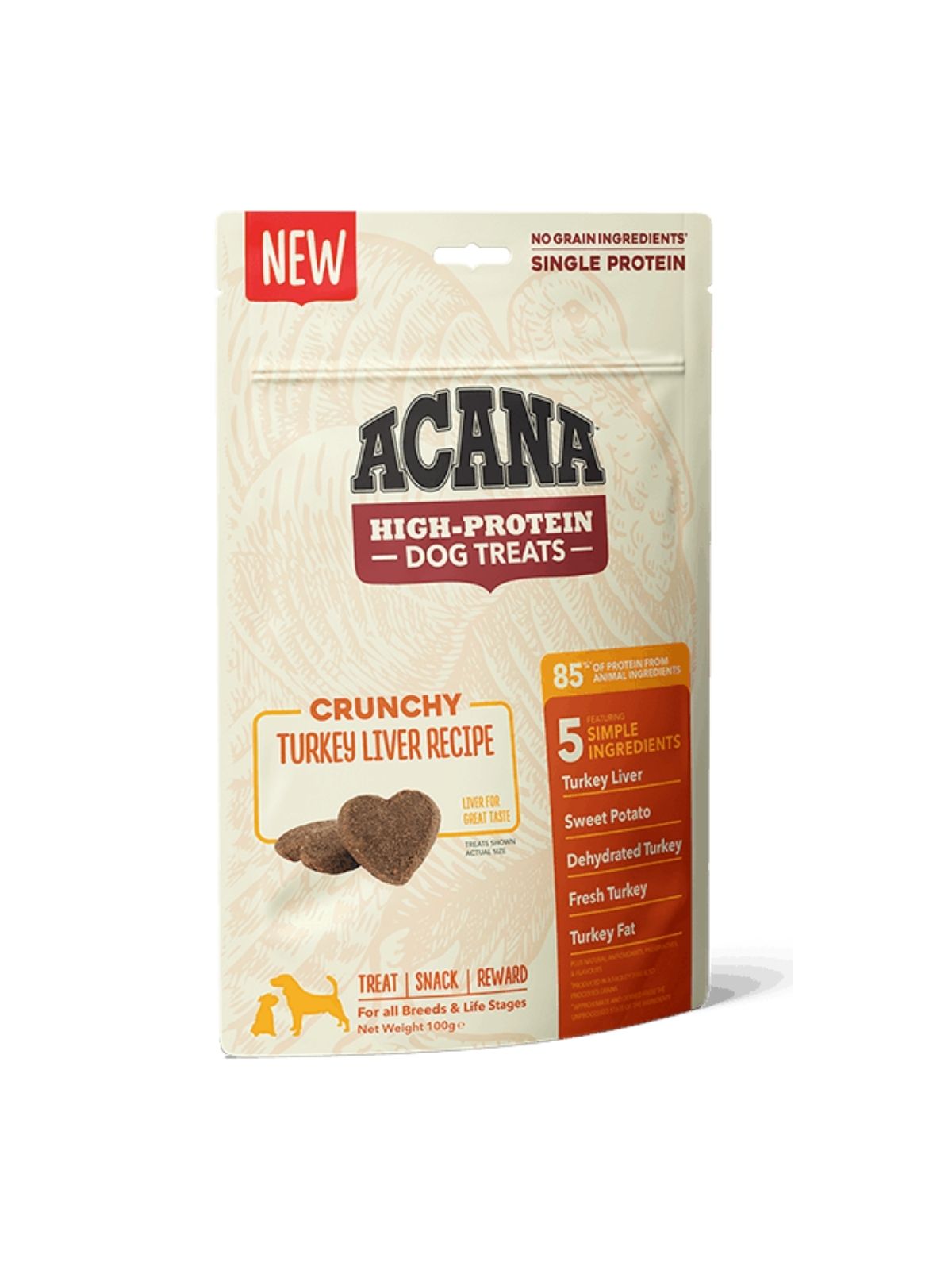 ACANA High-Protein Biscuits, Crunchy Turkey Liver 100 g