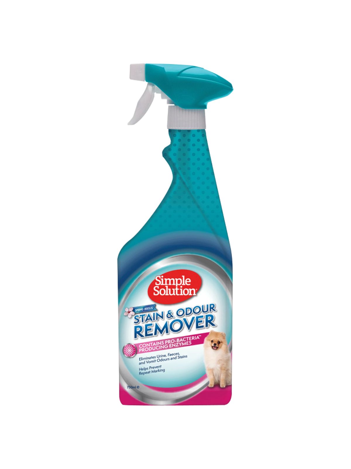 SIMPLE SOLUTION Stain & Odor Remover Spring Breeze - odstraňovač škvŕn a pachu pre psy 750ml